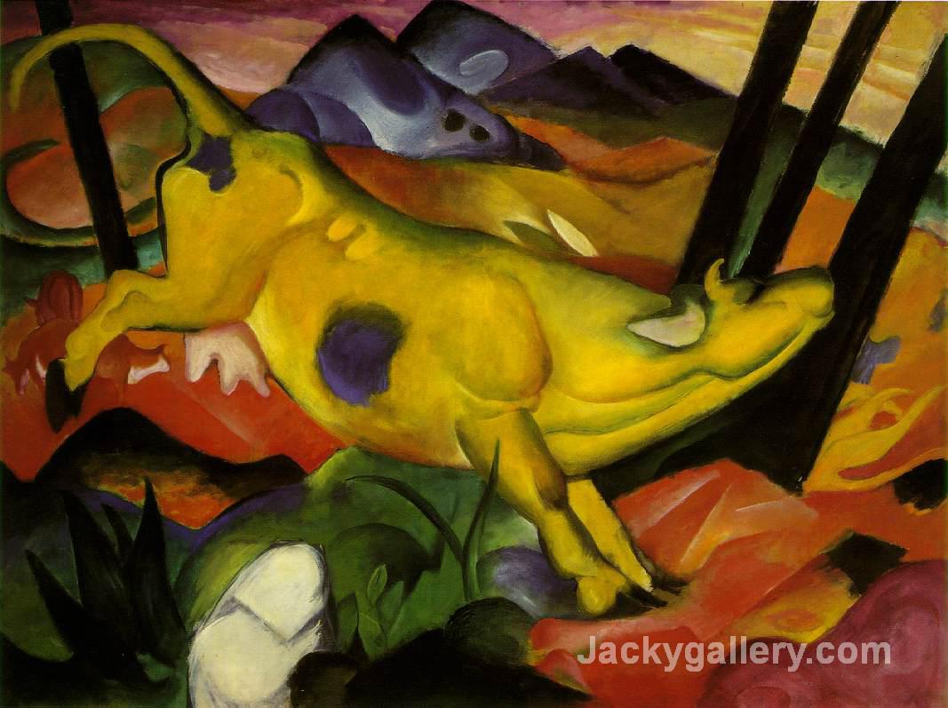 Yellow Cow by Franz Marc paintings reproduction